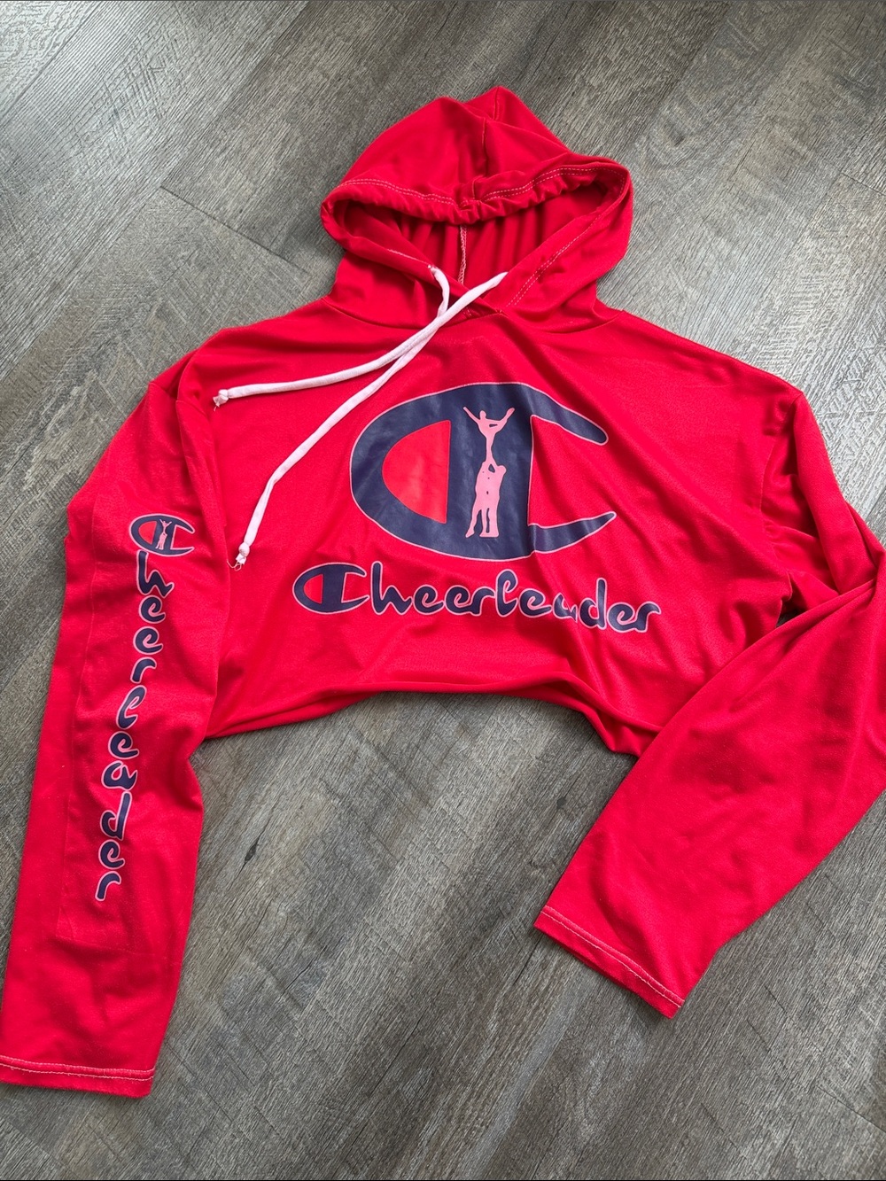 Red Cheerleader Cropped Hoodie for Kids